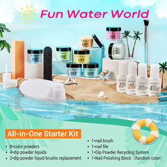 Water World - 18Pcs Dip Powder Nail Kit Starter Kit