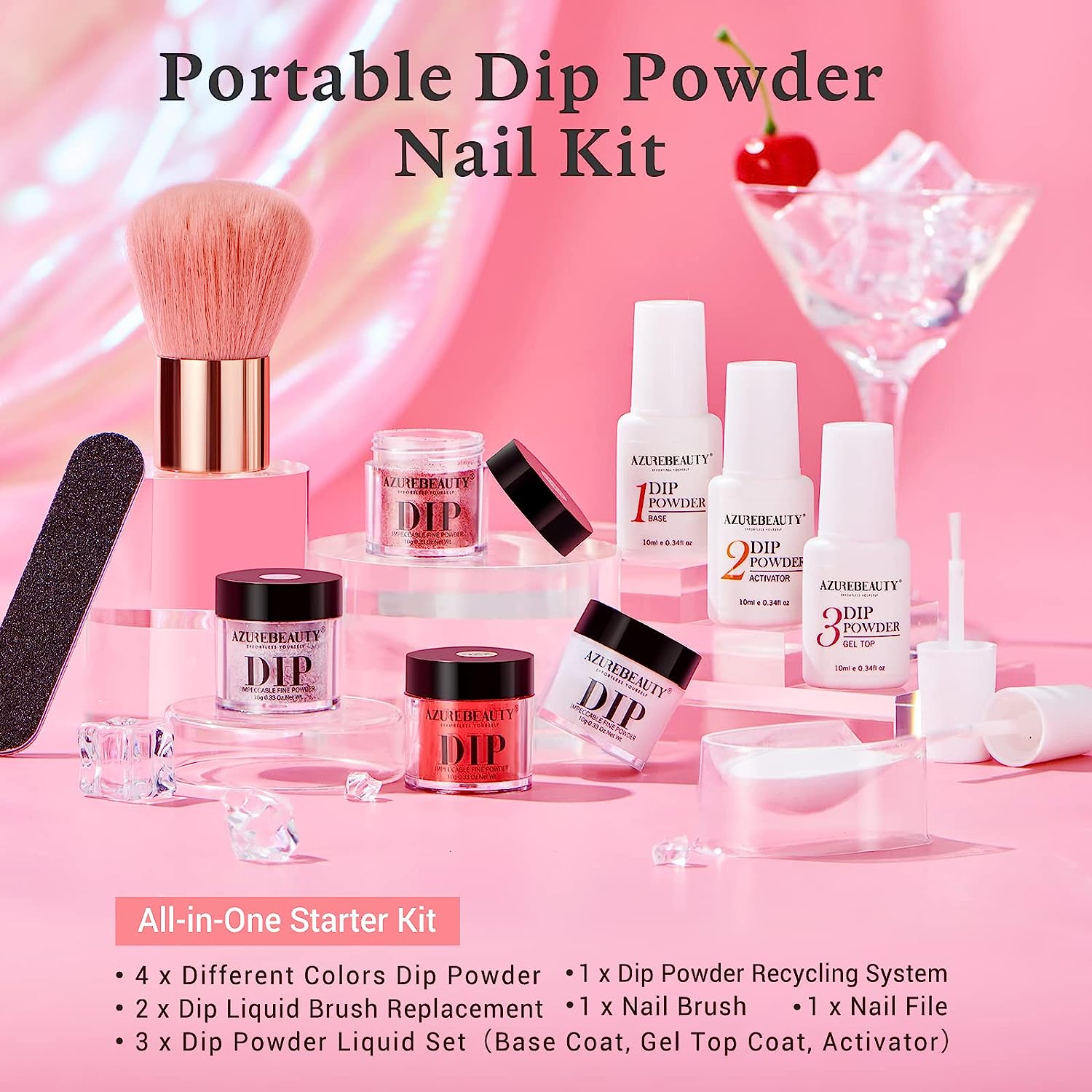 Throbbing - 12Pcs Dip Powder Nail Kit Starter Kit