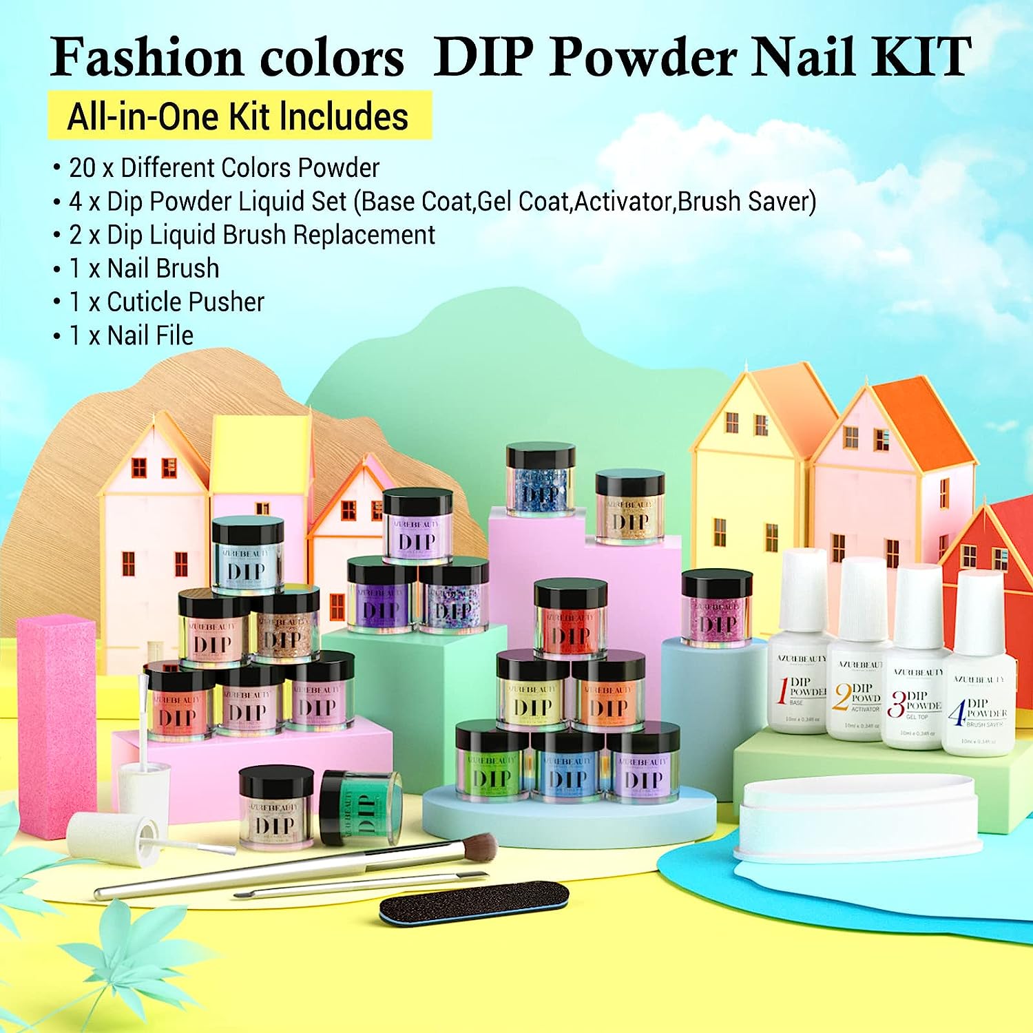 Spring into Summer - 29Pcs Dip Powder Nail Kit Starter Kit