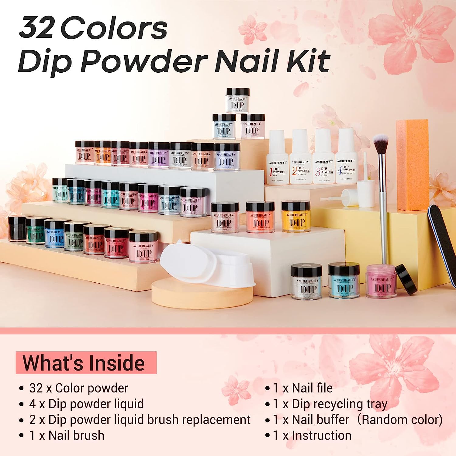Hawaiian beach - 42Pcs Dip Powder Nail Kit Starter Kit