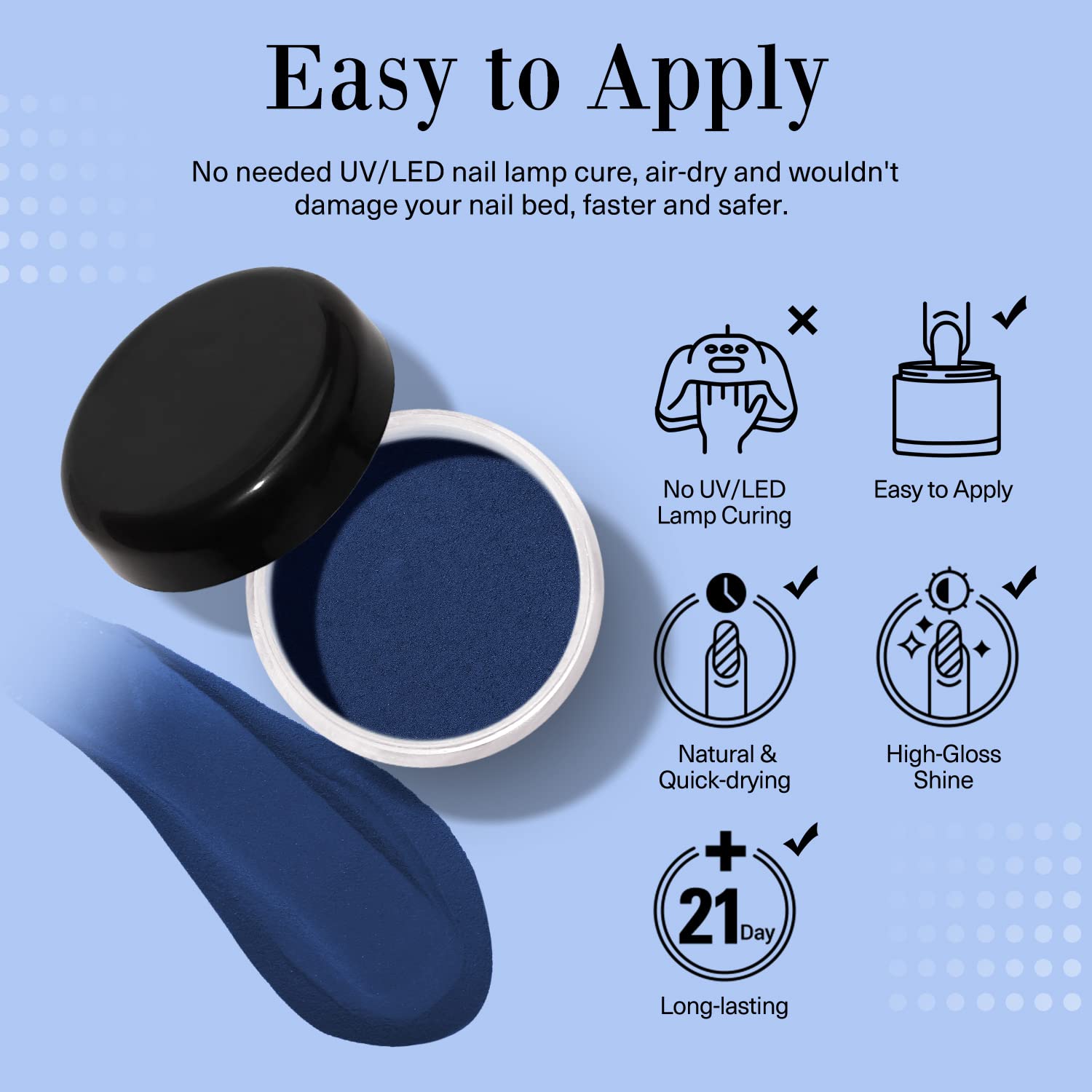 Grey Blue - 18Pcs Dip Powder Nail Kit Starter Kit