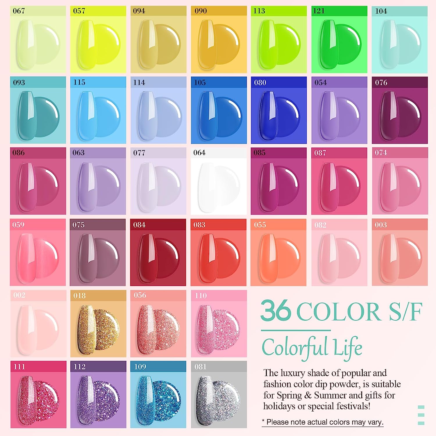 Colorful Life - 36Colors Dip Powder Nail Kit Starter Kit