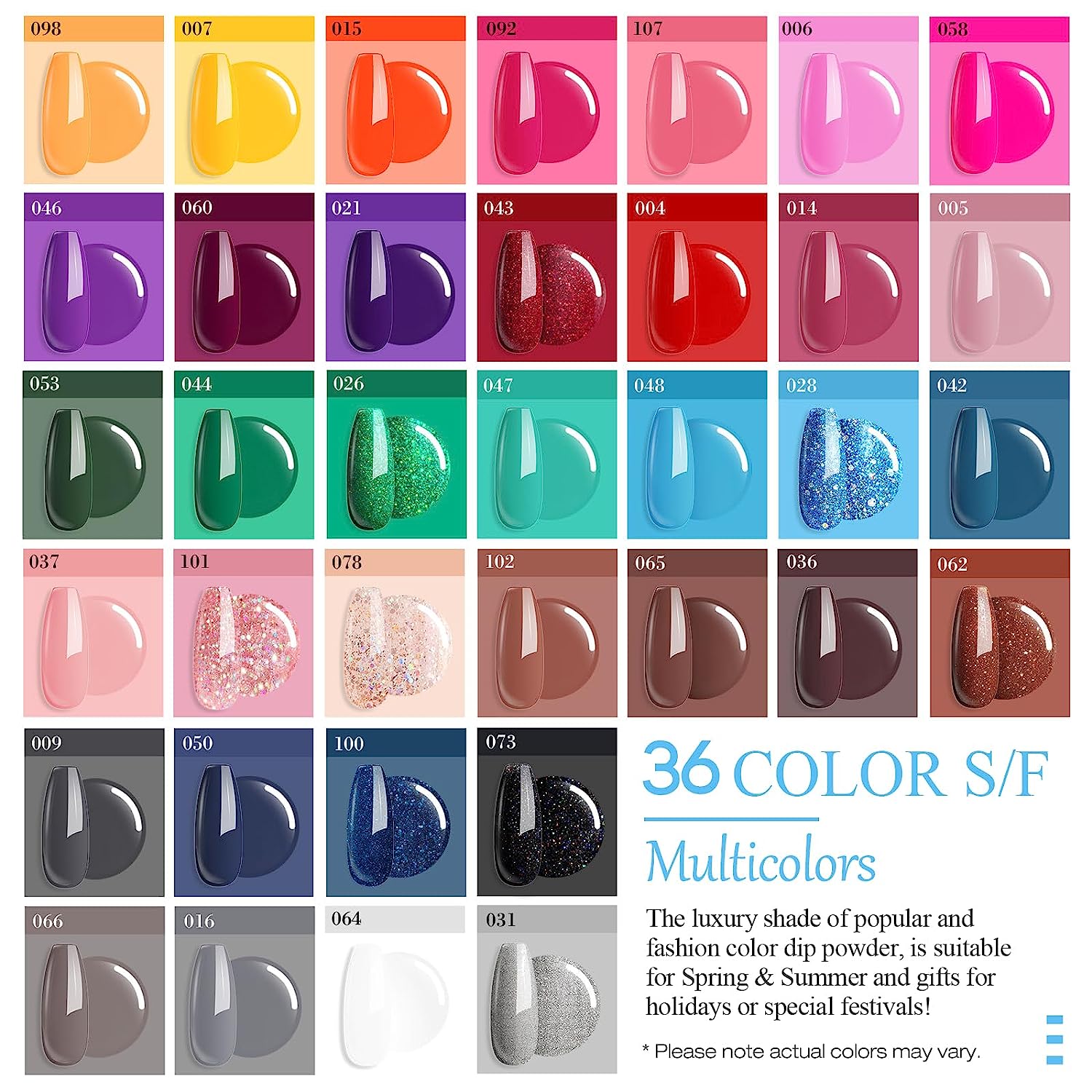 Multicolors - 36Colors Dip Powder Nail Kit Starter Kit
