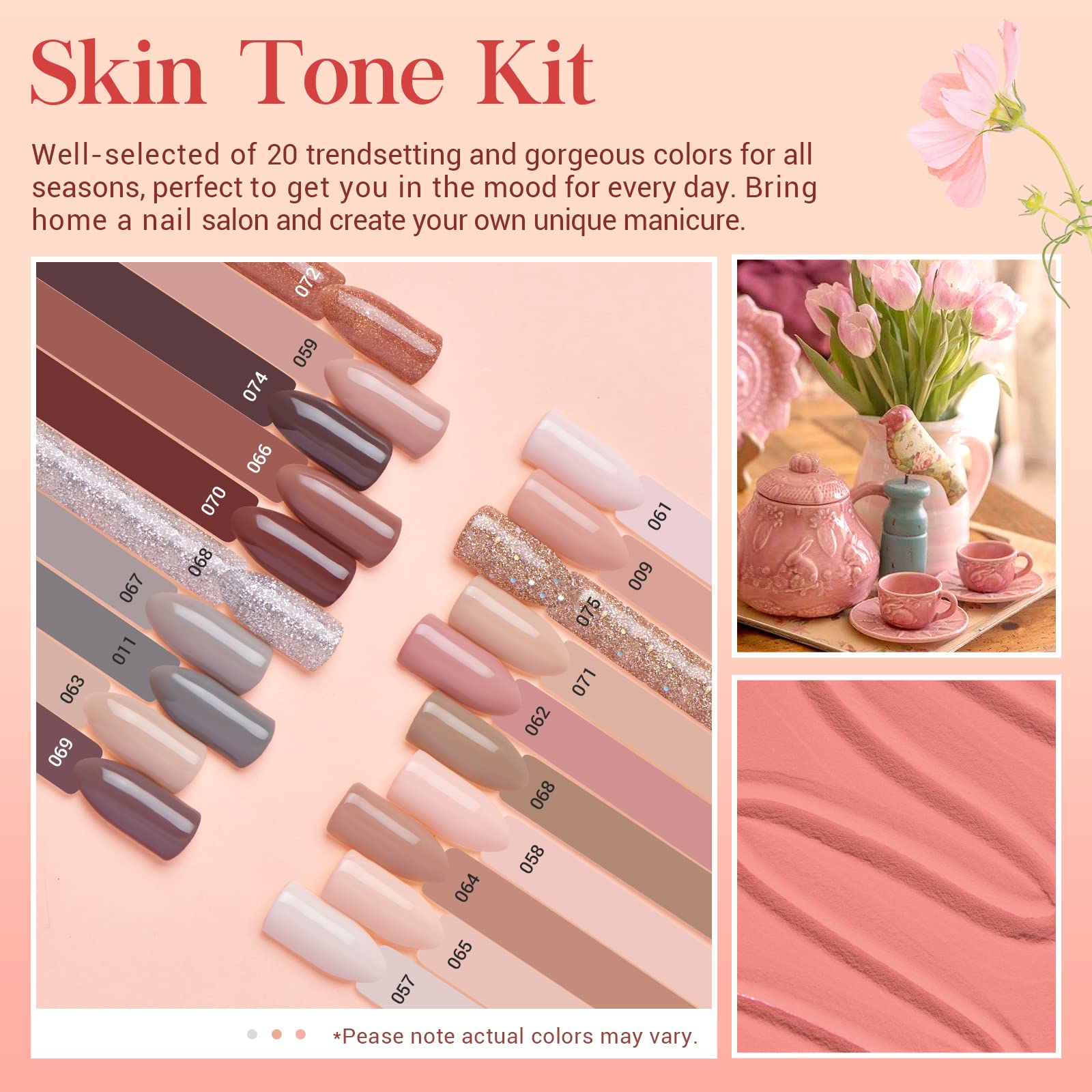 Skin Tone - 29Pcs Dip Powder Nail Kit Starter Kit